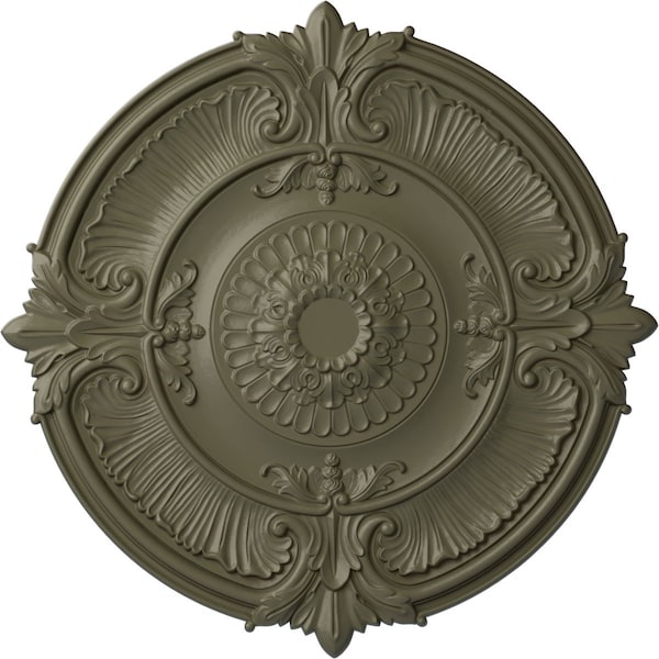Ekena Millwork Attica Acanthus Leaf Ceiling Medallion (Canopies up to 4 5/8"), 53 1/2"OD x 3 1/2"P, Spartan Stone CM53ATSSF - main